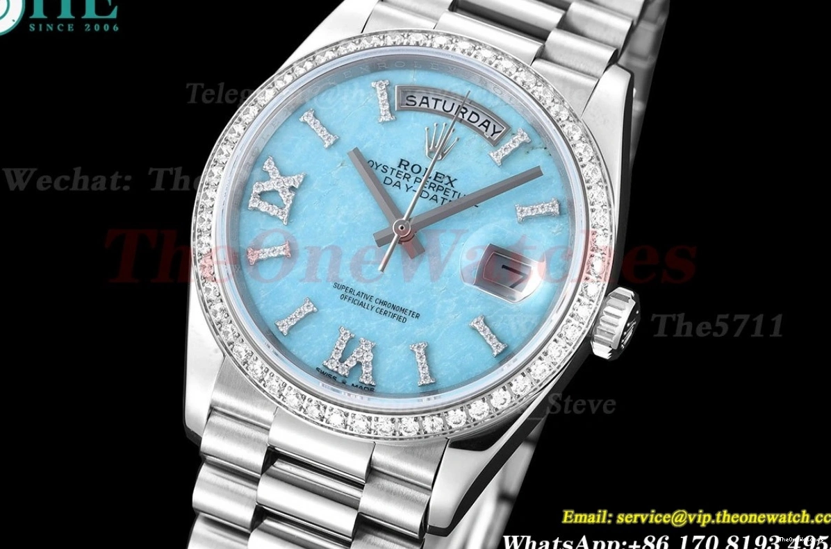 DayDate SS A2836 Turquoise RAF Dial 36mm SS Pres Dia 0520